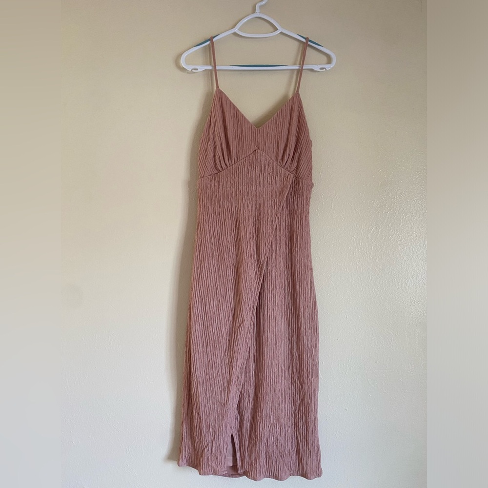 Lulus tie back faux wrap midi dress